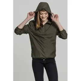 URBAN CLASSICS Ladies Basic Pull Over Jacket - Dark Green - L
