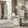 KADIMA DESIGN Schreibtisch-Set MUENCHEN 160x80 cm Glasplatte | Container Chalet-Eiche-Nb./Weiß