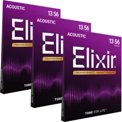 Elixir 16102 Akustik Phosphor Bronze Nanoweb Medium 3-Pack