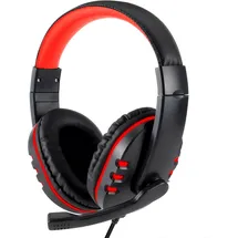 Retoo Gaming Headset mit Mikrofon, Kabelgebundenes Over-Ear Kopfhörer mit 3,5 mm Klinke, Gamer Headset für PS4, PS5, PC, Xbox, Stereo Sound, 20 x 16 x 7 cm, Schwarz-Rot