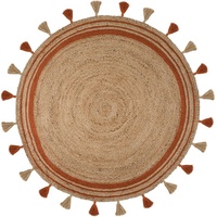 FLAIR RUGS Teppich »Istanbul«, rund, aus 100% Jute, mit Quasten & Bordüre 29128651-0 orange 7 mm,