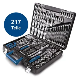 SCHEPPACH Werkzeugkoffer Aluminium 217 Teile Schwarz/Grau/Blau
