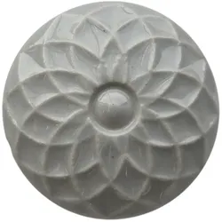 Chic Antique Keramik Griff Blume, D5 cm, grau