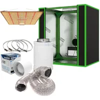Weedness Mini Grow-Box-Set mit LED-Pflanzenlampe + Belüftungsset, 50x35x50 cm Growzelt, Growschrank, Zuchtzelt