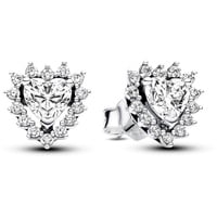 PANDORA Timeless Funkelnder Herz-Strahlenkranz Ohrstecker aus Sterling Silber mit Zirkonia, 293097C01