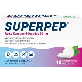 Hermes Arzneimittel Superpep Reise Kaugummi Dragees 20 mg 10 St
