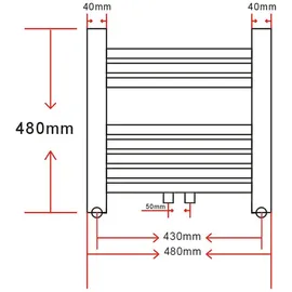 vidaXL Badheizkörper gebogen 480 x 480 mm weiß