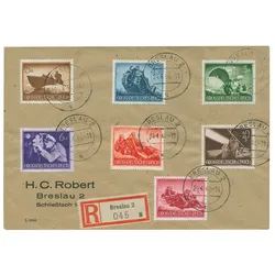 Die 100 letzten Briefmarken des Dritten Reiches auf echtgelaufenen Briefen