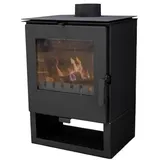 Kaminofen ALAZ K5S Schwarz 6 kW, Kamin Heizofen Dauerbrandofen Holzofen, Кaminholz Hüttenofen, Кaminfeuer, Briketts Kamin, Fireplace Wood