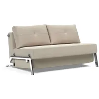 Schlafsofa INNOVATION LIVING TM "Cubed Klappsofa, hochwertige Schlaffunktion, Design und extra Komfort" Sofas Gr. B/H/T: 145cm x 79cm x 103cm, Struktur fein, 140x200, beige (sand) Frontauszug, sehr platzsparend, abgewinkelt Sitzen, waagerecht liegen