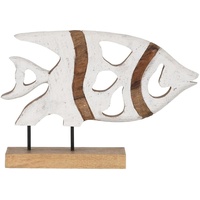 BigBuy Home Skulptur Fisch Weiß Beige 45,5 x 9 x 32,5 cm