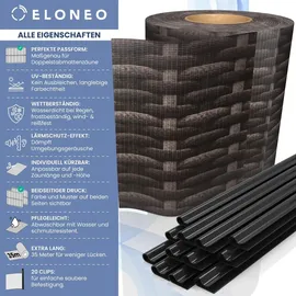 eloneo Sichtschutzstreifen 35 x 19 cm Rattan dunkel PVC 1 St.