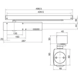 GEZE Türschließer TS 5000 L-E, EN 2-6, 1-flg. Gleitschiene, silber