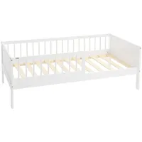 ML-Design Kinderbett 80x160 cm Weiß Kinder Einzelbett mit Lattenrost