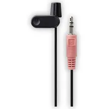 Hama Clip on Mikrofon mit langem Kabel (kompaktes Ansteckmikrofon, Kabellänge 2m, für Computer/Laptop/Smartphone/Tablet, 3,5mm Klinke) Mini Microphone schwarz