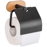 WENKO Toilettenpapierhalter Orea Bamboo mit Deckel Befestigung ohne bohren