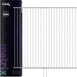 Twinkly Matrix RGB LED-Panel – 480 LEDs – 1 × 1 m – Transparent – App-gesteuert – Innenbereich – Smart Lighting - Silber/Transparent