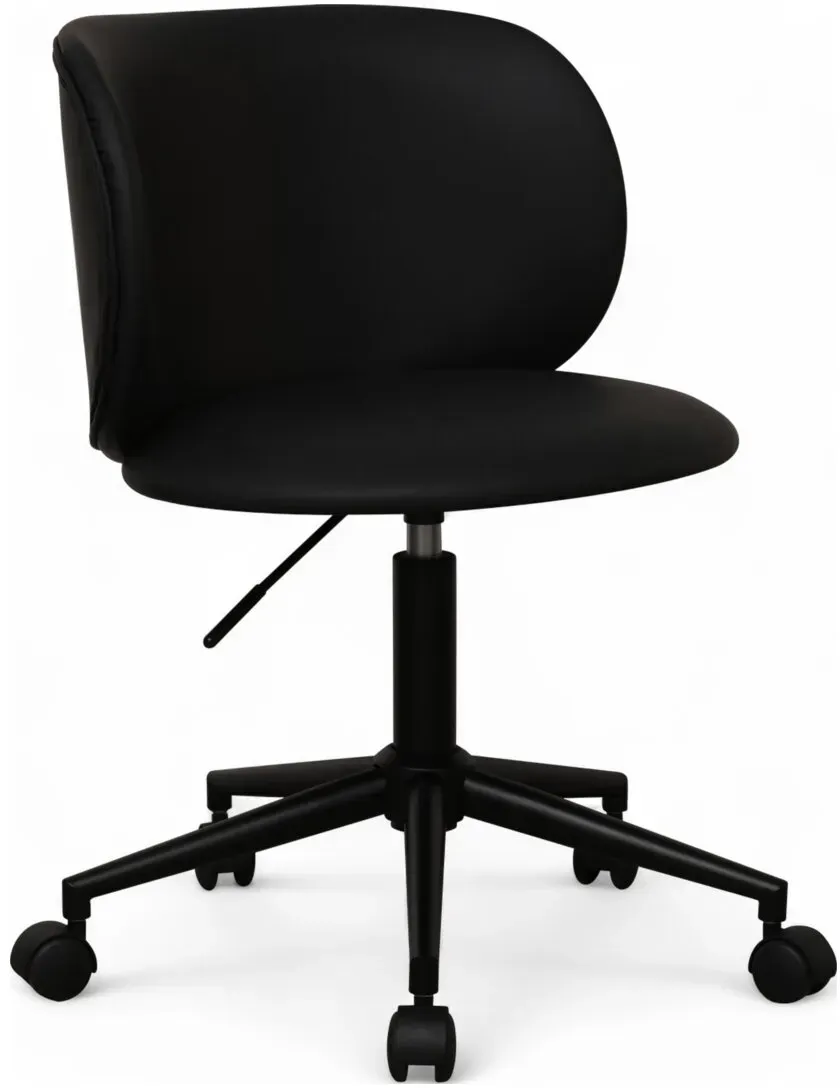 Bürostuhl Oboa aus Kunstleder - Drehbar, Höhenverstellbar, Neigbar, Schwarz