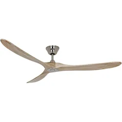 Energiespar Deckenventilator ECO GENUINO 180 - Chrom Gebürstet / Holz natur