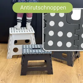 ZOLLNER Klapphocker anthrazit Kunststoff 29x39x22 cm Wohnzimmer, Hocker, Sitzhocker