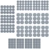 Relaxdays Antirutsch Pads für Möbel, 189er Pack, Selbstklebende Rutschstopper, 4 Größen, Eva Möbelstopper, dunkelgrau