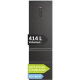 Haier Kühl Gefrierkombination schwarz 3D 60 SERIE 5 HTW5620DNPT I 2,05m, No Frost I Ergonomische Gefrierschubladen I Kühlschrank mit Gefrierfach freistehend, Kapazität 414L I Wi-Fi, smarte Kühlfächer