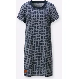 Casual Looks Webkleid Etuikleid Bedruckt Marine/Weiß 40