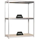 Proregal Schwerlastregal Wood Beast Three HxBxT 200 x 150 x 60 cm 3 Ebenen Fachlast 600 kg Verzinkt