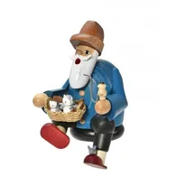 KWO Kunstgewerbe-Werkstätten Olbernhau GmbH Räuchermann Kantenhocker Katzenfreund BxTxH= 9x11x18cm NEU Rauchfigur Rauchmann