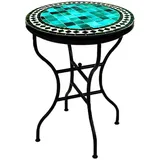 Marrakesch Orient & Mediterran Interior Gartentisch Gartentisch Mosaiktisch Marrakesch Grün Schwarz - Rund 60cm (2-St), Handarbeit bunt|grün