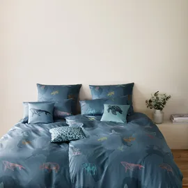 ELEGANTE Explorer Mako-Satin Ozeanblau 155 x 220 cm + 80 x 80 cm