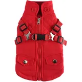 Moageme Winter Hundemantel Hundejacke wasserdichte Hundekleidung mit Brustgurt Gurt, Winter warme Hundepullover gepolsterte Hundeweste, Hundepuffer für kleine, mittelgroße Hunde