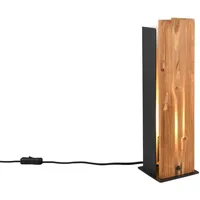 MeineWunschleuchte Große dimmbare LED Tischleuchte mit Naturholz, Höhe 40cm