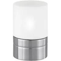 MeineWunschleuchte touch Tischleuchte Silber mit Glasschirm Höhe 15cm