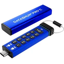 iStorage USB-Stick datAshur PRO+C blau, schwarz 32 GB