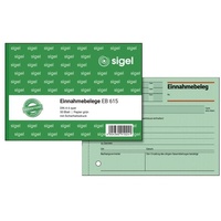 Sigel Formularbuch »Einnahmebeleg« EB615 grün, Sigel, 18x10.5 cm