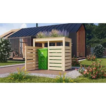 Karibu Mülltonnenbox mit Hochbeet 158 x 143 x 88 cm natur
