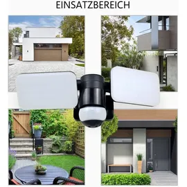 ELRO Außenwandleuchte Kunststoff 33 cm inkl. Bewegungsmelder Schwarz