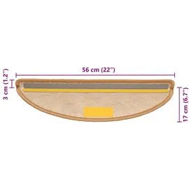 vidaXL Treppenmatten Selbstklebend Sisal-Look 15 Stk. 56x17x3 cm Sisal