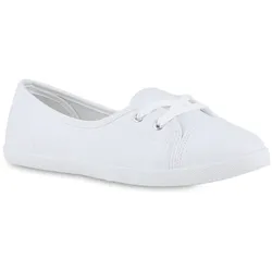 Damen Sportliche Ballerinas in Weiss