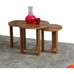 Skye Decor, Mira- Mira RYH, Nussbaumfarbe, Couchtische, 100% Melaminbeschichtete Partikelplatte