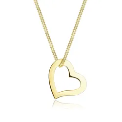 Kette mit Anhänger ELLI PREMIUM "Herz Liebe Filigran 375 Gelbgold", gold, Halsketten, Damen, 45, ohne Stein, Gelbgold 375, L: 45cm