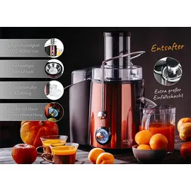 Adler Entsafter 1000W elektrische Saftpresse schwarz Kupferfarben