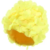 UPKOCH Blumen-Badekappe Schwimmkappe Für Lange Haare Bademütze Badekappe Lange Haare Frauen Für Damen Wasserdicht n Für Schwimmende Frauen Party Uv Polyester Gelb