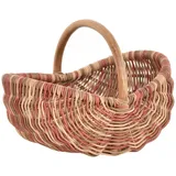 Einkaufskorb/Bügelkorb/Shopper aus echtem Rattan, Henkel- Trage-Korb leicht und stabil (Rot Hell)