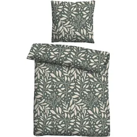 Castell Traumhaft schlafen - Markenbettwäsche Bettwäsche 0070733 BLÄTTER 1x 155x220 cm + 1x 80x80 cm, Schilf