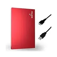 Storite Externe tragbare Festplatte 1TB mit USB 3.0, externer Backup-Speicher, schnelle Datenübertragung, geeignet für PC, Mac, Windows, Gaming, Laptop und Desktop (rot)