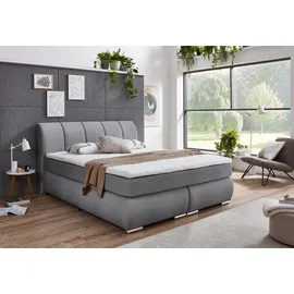 'massivart' Boxspringbett 180 x 200 cm H2 Grau