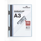 Durable Duraclip A3, Hartfolie, bis 60 Blatt A3, blau, 10er Pack, 221806