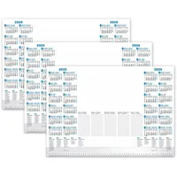 PRIMUS PRINT Schreibtischunterlage Papier DIN A2-2025 & 2026 Jahreskalender - 80g Dickes Naturpapier - Stabiler Papprücken - 25 Blatt - mit Schutzleiste - Büro und Homeoffice [3er Set]